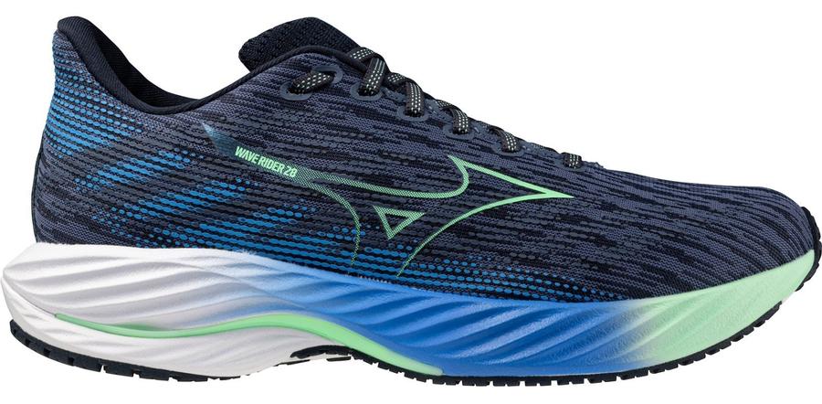 Mizuno Кроссовки мужские Mizuno Wave Rider 28 Vintage Indigo/Neo Mint/Front Blu