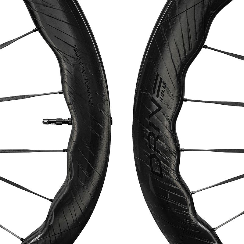 Колеса комплект 28" Elitewheels Drive Helix 57D CS Carbon Disck Brake (glossy marbl-black)