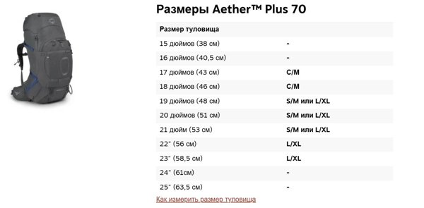 Osprey рюкзак Aether Plus 70